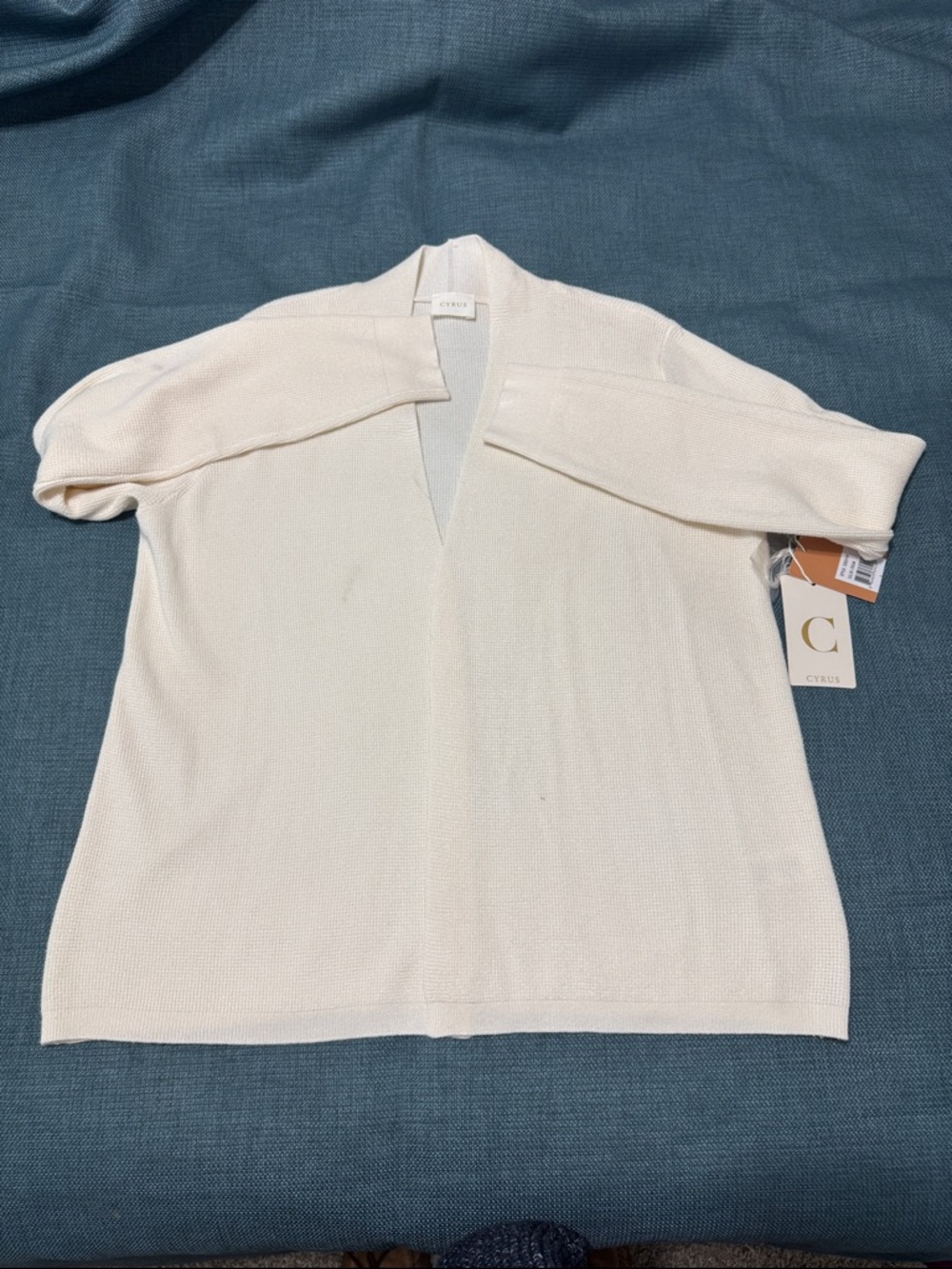 Cyrus Light Cream Open-Front Cardigan Women's Size Large Sweater in Cream NWT - Picture 12 of 13
